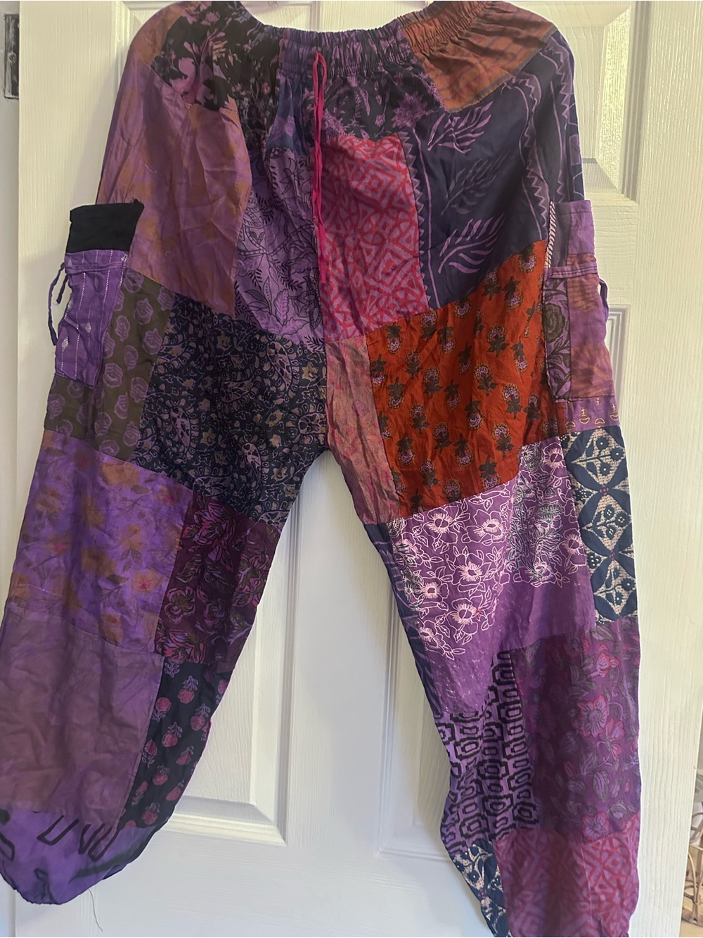 Patchwork Purple Boho Pants